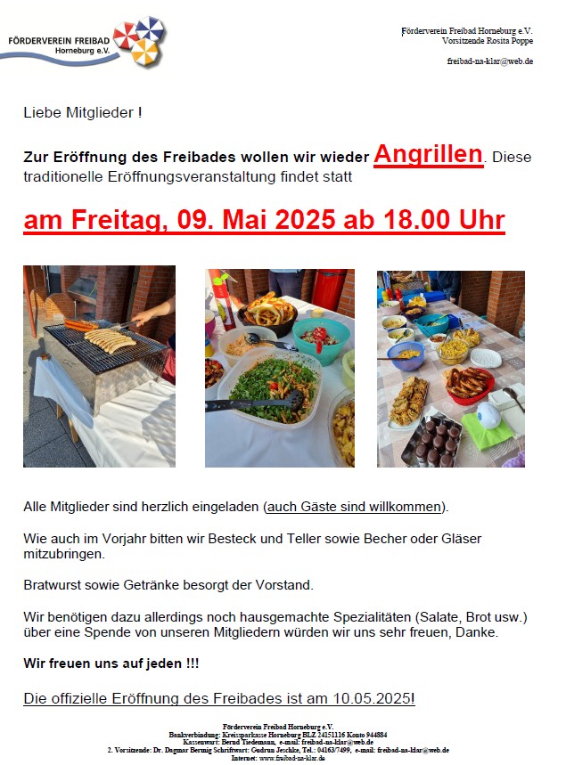 Angrillen 2025 Einladung