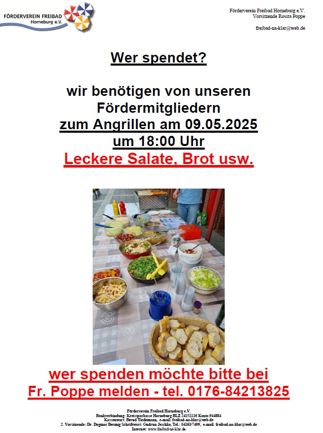 Spenden zum Angrillen 2025